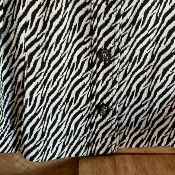 Charter Club Petites Zebra Stripes Black & White Blazer Jacket Size P XL - Picture 5 of 14